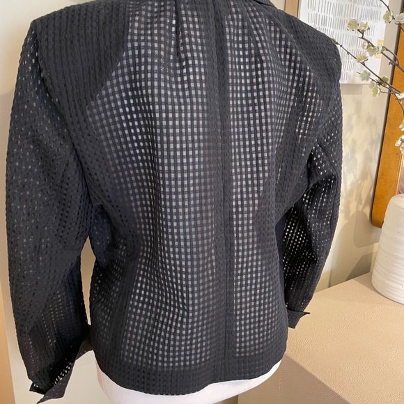 AKRIS Vintage sheer squares cropped jacket size 8 - Picture 4 of 5